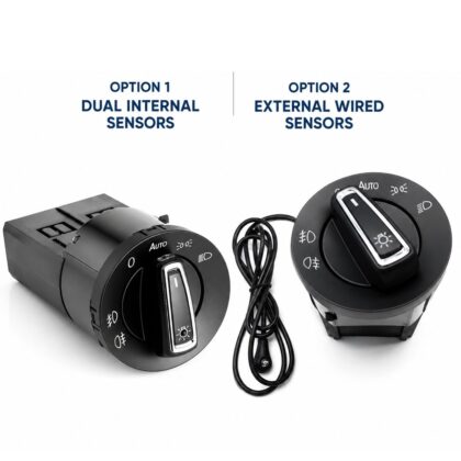 TecUpdater Automatic Headlight Switch for VW Polo Vento Ameo – Internal and External Sensor 14 & 17 Pin