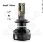High-Performance 240W LED H4 H7 Headlight Bulbs – 4575 Chip for Cars and Heavy Vehicles 1 Pair
