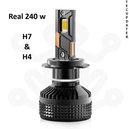 High-Performance 240W LED H4 H7 Headlight Bulbs – 4575 Chip for Cars and Heavy Vehicles 1 Pair