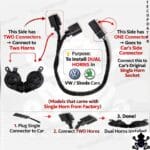 Single to Dual Horn Harness for Volkswagen & Skoda – Plug and Play