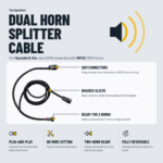 Single to Dual Horn Splitter Harness for Hyundai Creta, Venue, Verna, i20 & Kia Seltos, Sonet – INFAC