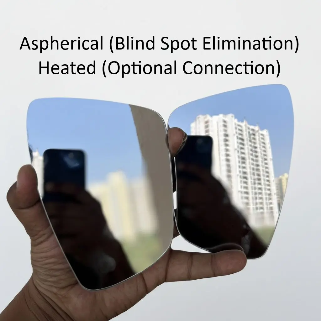 TecUpdater Aspherical Heated Anti Glare ORVM Mirror Glass for Volkswagen Polo Vento Ameo Skoda Rapid