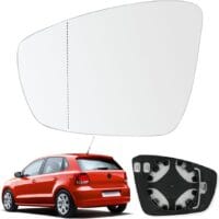 TecUpdater Heated Aspherical ORVM Glass for Volkswagen Polo, Vento, Ameo & Skoda Rapid – Blind Spot Reduction