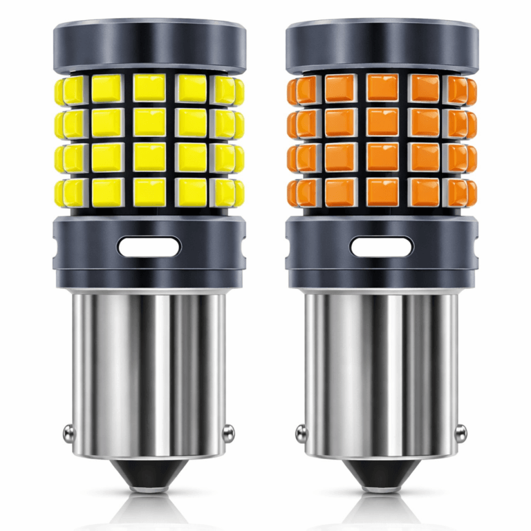 PY21W High Brightness LED Bulb 1156 BA15S No Error – Amber & White Options (1 Pair)