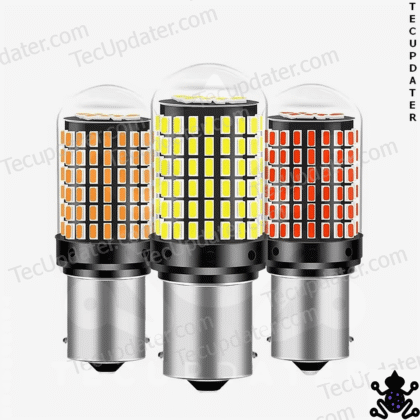TecUpdater 144 SMD 4014 LED Glass Type Signal Bulbs – PY21W P21W P21/5W T20 1 Pair