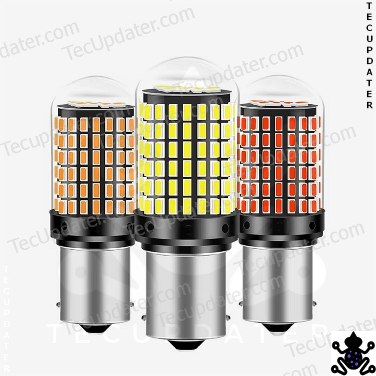 TecUpdater 144 SMD 4014 LED Glass Type Signal Bulbs – PY21W P21W P21/5W T20 1 Pair
