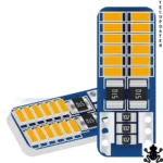 TecUpdater Amber T10 W5W LED Bulb Pair – 3014 24-SMD, 12V, Canbus Compatible, Turn Indicator and Side Marker