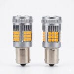 TecUpdater 3030 36SMD Fan-Cooled LED Bulb PY21W BAU15S Amber and P21W BA15S White – Canbus No Hyperflash 1 Pair