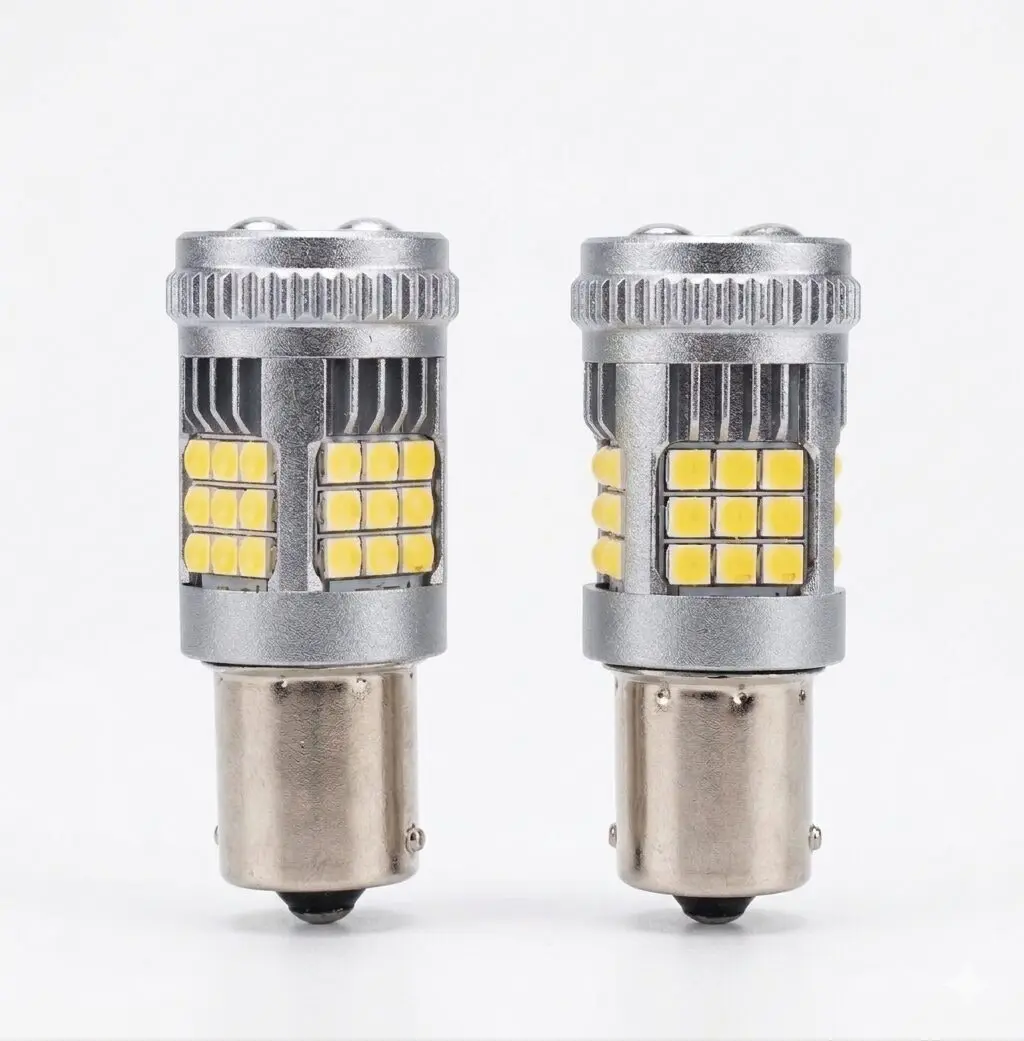 TecUpdater 3030 36SMD Fan-Cooled LED Bulb PY21W BAU15S Amber and P21W BA15S White – Canbus No Hyperflash 1 Pair