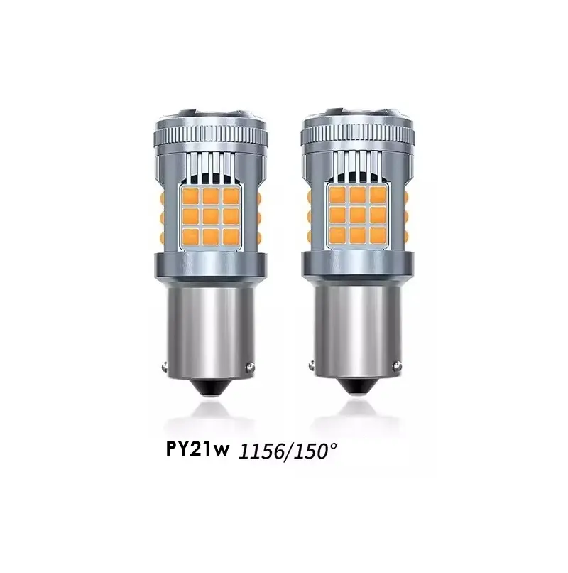 TecUpdater 3030 36SMD Fan-Cooled LED Bulb PY21W BAU15S Amber and P21W BA15S White – Canbus No Hyperflash 1 Pair
