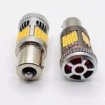 TecUpdater 3030 36SMD Fan-Cooled LED Bulb PY21W BAU15S Amber and P21W BA15S White – Canbus No Hyperflash 1 Pair