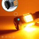 TecUpdater 3030 36SMD Fan-Cooled LED Bulb PY21W BAU15S Amber and P21W BA15S White – Canbus No Hyperflash 1 Pair