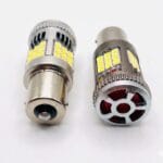 TecUpdater 3030 36SMD Fan-Cooled LED Bulb PY21W BAU15S Amber and P21W BA15S White – Canbus No Hyperflash 1 Pair