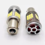 TecUpdater 3030 36SMD Fan-Cooled LED Bulb PY21W BAU15S Amber and P21W BA15S White – Canbus No Hyperflash 1 Pair