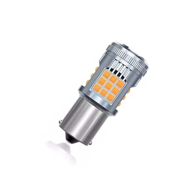 TecUpdater 3030 36SMD Fan-Cooled LED Bulb PY21W BAU15S Amber and P21W BA15S White – Canbus No Hyperflash 1 Pair