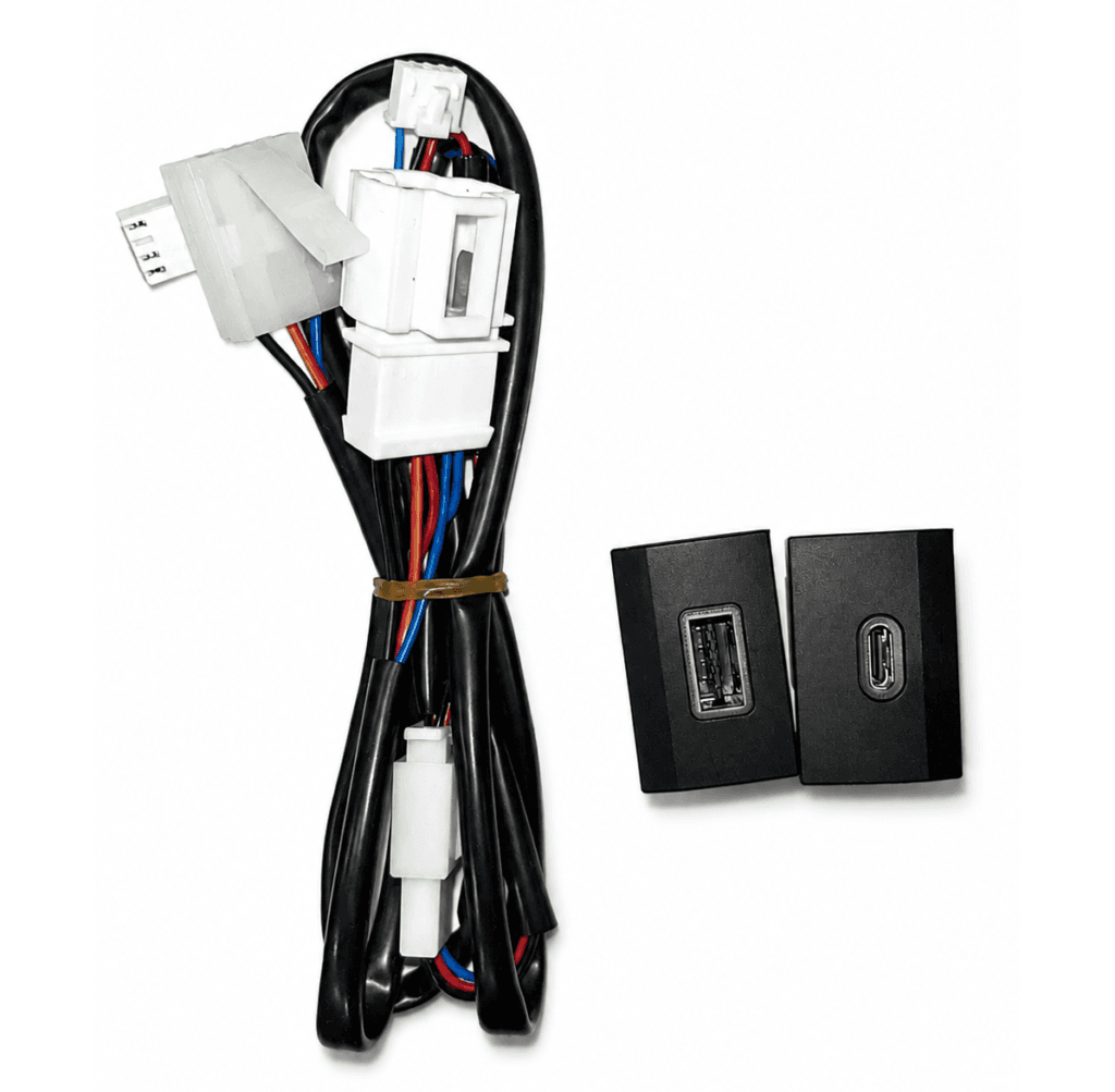 USB-A 3.0 & USB-C Port Retrofit Kit for VW Polo, Vento, Ameo & Skoda Rapid – Fits Blank Switch Slot, 12V Socket Power Tap