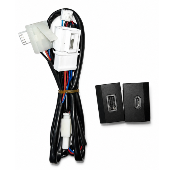 USB-A 3.0 & USB-C Port Retrofit Kit for VW Polo, Vento, Ameo & Skoda Rapid – Fits Blank Switch Slot, 12V Socket Power Tap