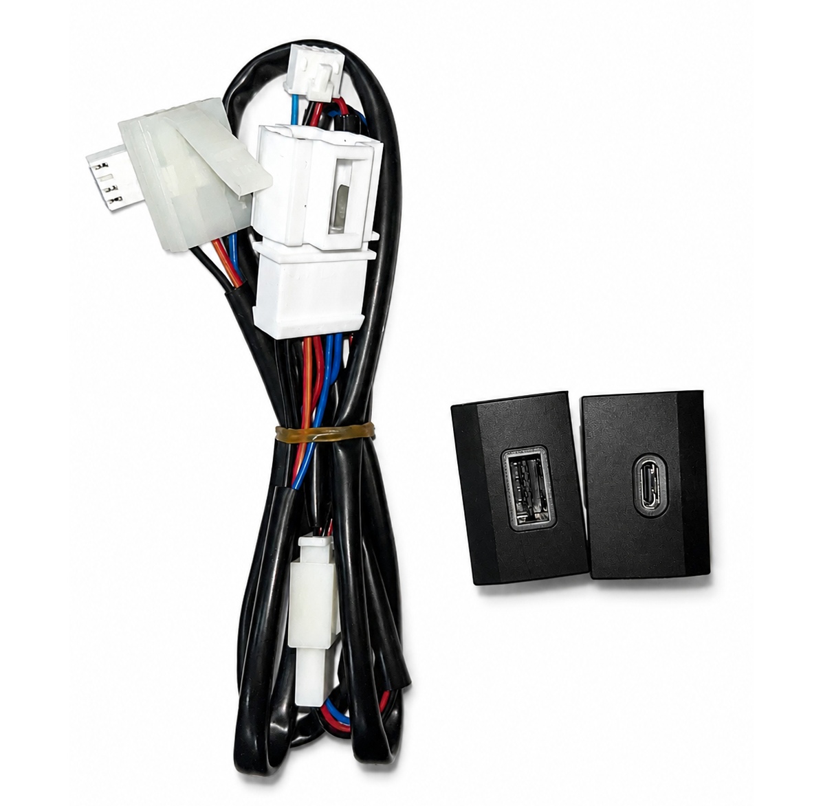 USB-A 3.0 & USB-C Port Retrofit Kit for VW Polo, Vento, Ameo & Skoda Rapid – Fits Blank Switch Slot, 12V Socket Power Tap