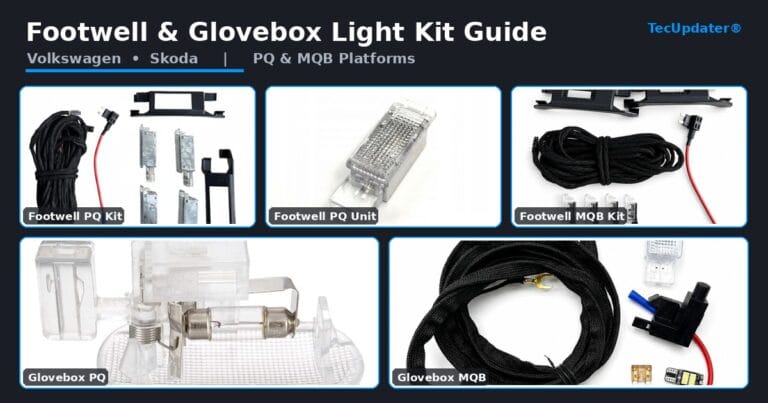 Footwell & Glovebox Light Kits for VW & Skoda | TecUpdater