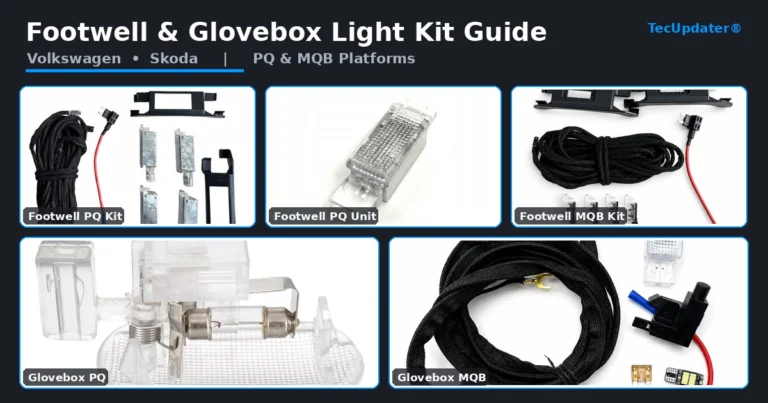 Footwell & Glovebox Light Kits for VW & Skoda | TecUpdater